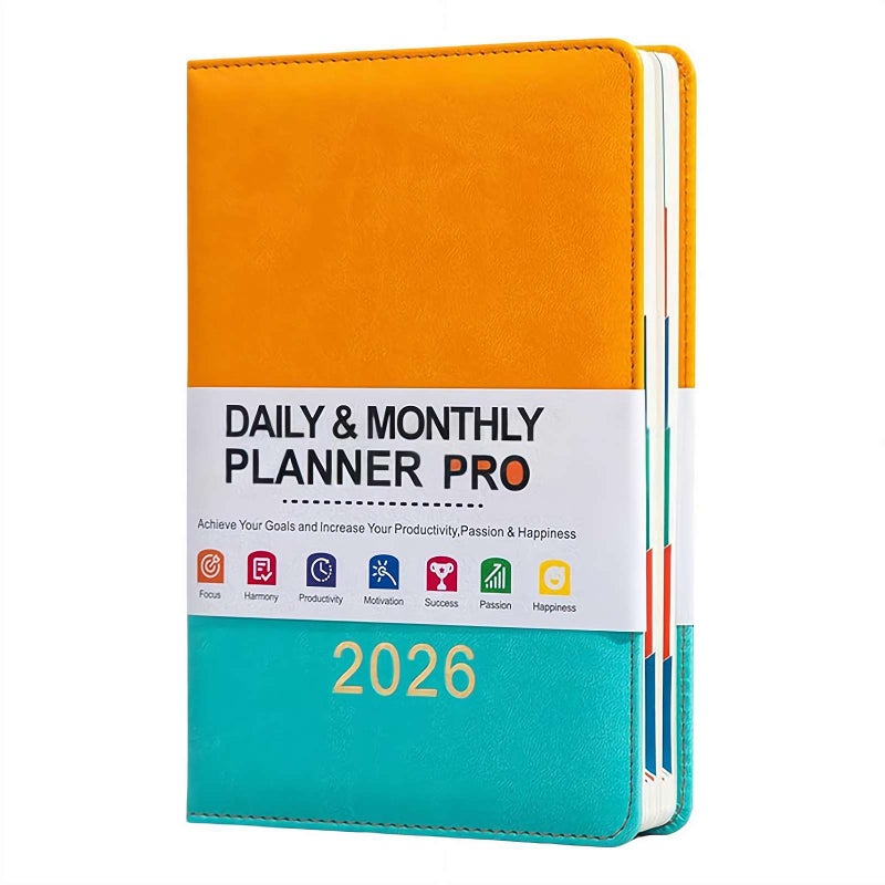 2026 January-December Daily And Monthly Calendar Book,January 2026 - December2026,2-026 Planner Weekly And Monthly,2-026 Calendar Planner Book with Tabs for Office Home School - Image 1